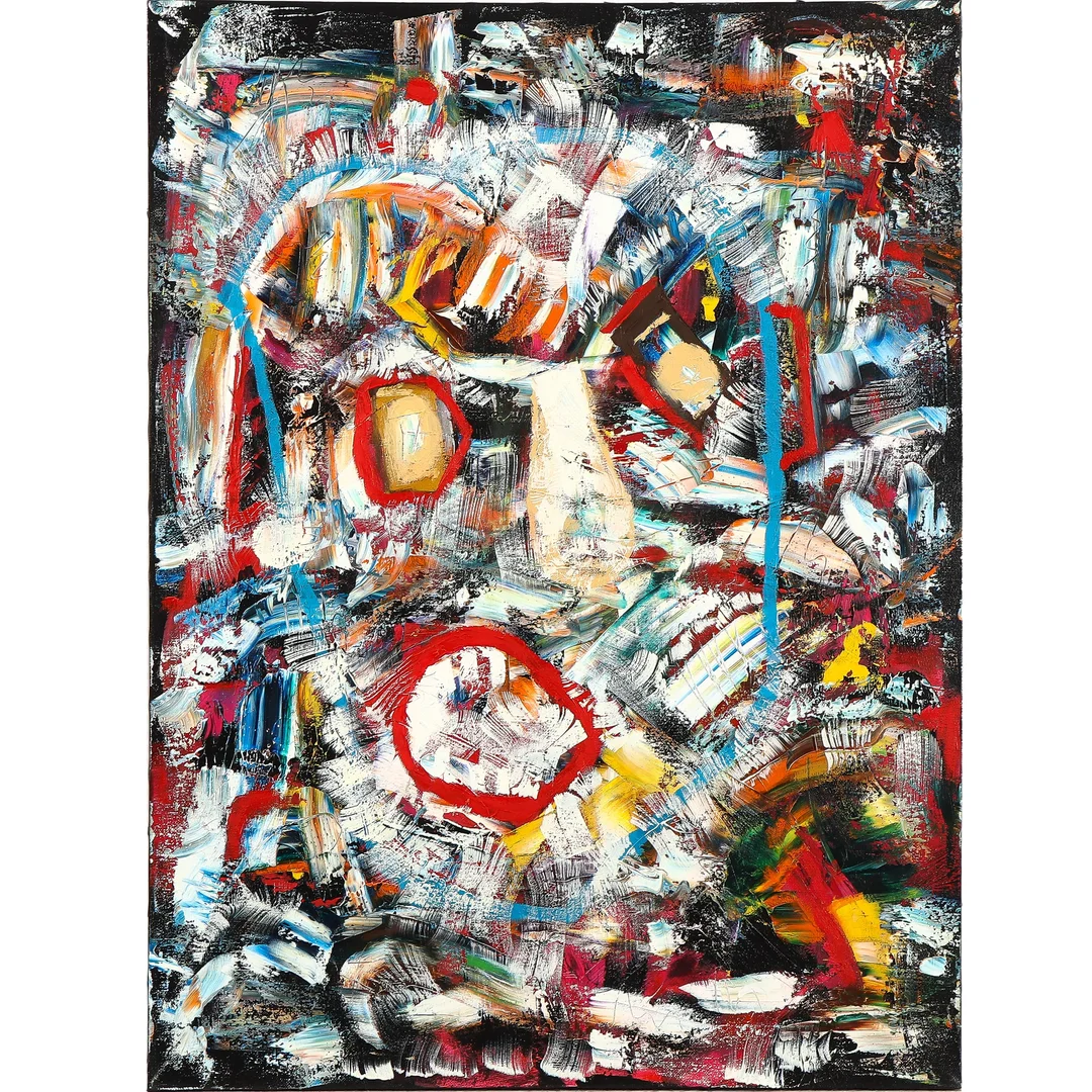 Arne Henriksen. Abstract composition. Oil on canvas. 80 x 60 cm. — Paintings and sculptures/Other pictorial art and sculptures — Lauritz