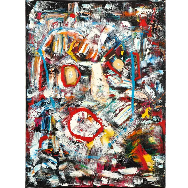 Arne Henriksen. Abstract composition. Oil on canvas. 80 x 60 cm.
