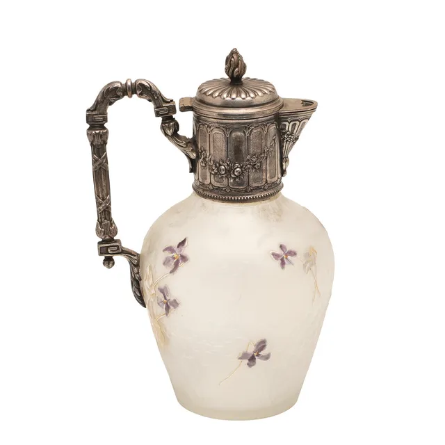 FRENCH ART NOUVEAU GLASS CLARET JUG/DECANTER - VICTOR SAGLIER.