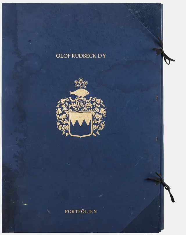 OLOF RUDBECK DY. EFTER. Portföljen och kommentarsbok, René Coeckelberghs editioner, 1986, delvis utvikbara fågelplanscher, denna faksimilband har nummer 1300 av begränsad upplaga om 1499 numrerade exemplar.