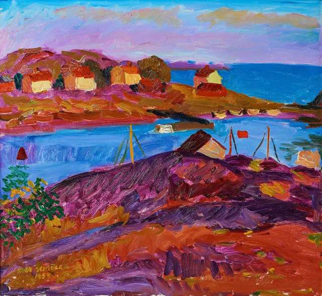 Inge Schiöler, "Hus och båtar, Koster".