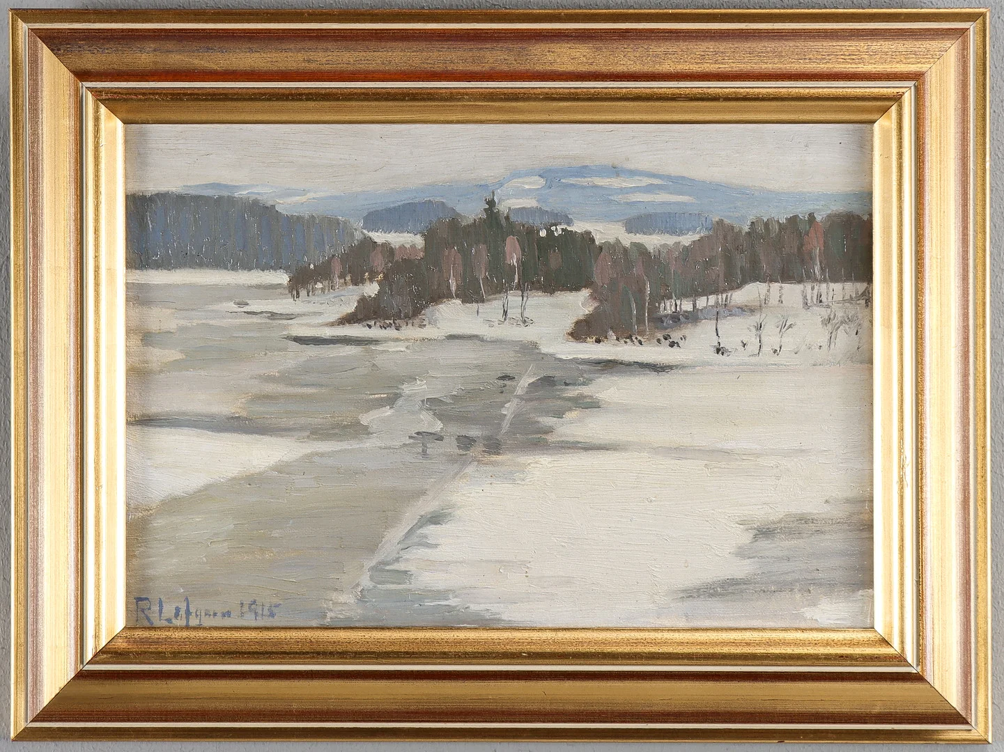 ROBERT LÖFGREN (1893-1978). Vinterlandskap, 1915. — Paintings — Karlstad Hammarö Auktionsverk