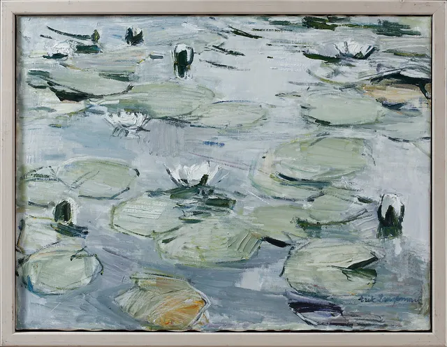 ERIK LANGEMARK. "Avegölen, Lindskogen", olja på duk, signerad.