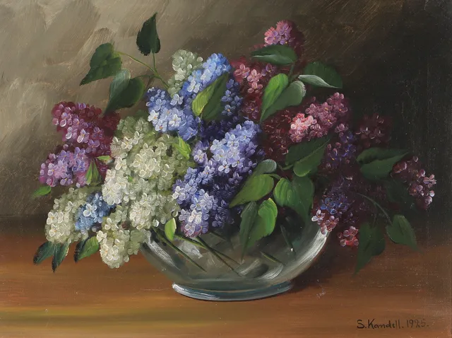 STURE KANDELL. Blomsterstilleben, olja på duk, signerad S. Kandell.