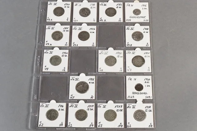 Danmark: Frederik IV (1699-1730) 16 mønter (16)