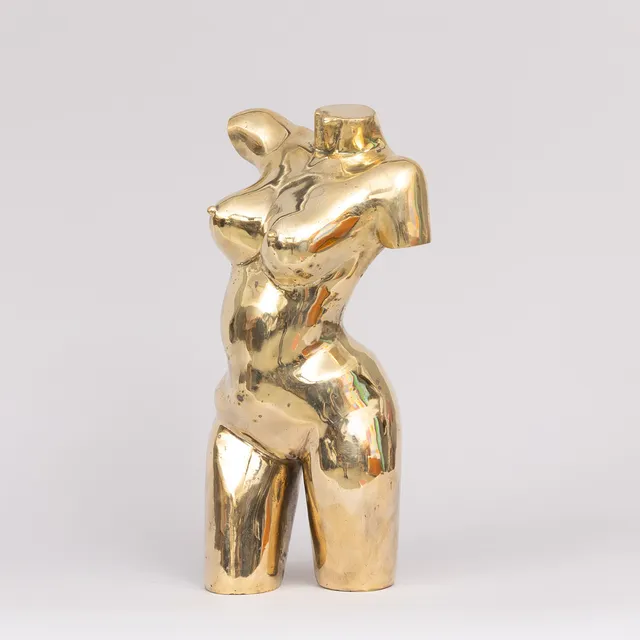SKULPTUR, "Garbo", guldpatinerad brons, stämplad APG.
