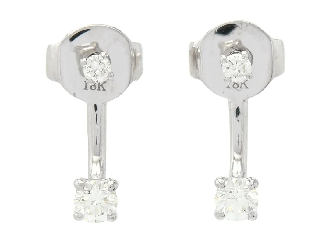 ÖRHÄNGEN, 18K vitguld, 4 briljantslipade diamanter ca 0,19 ctv, ca W-TCr/VS, stift, vikt 1,3 g, — Smycken/Örhängen — Kaplans