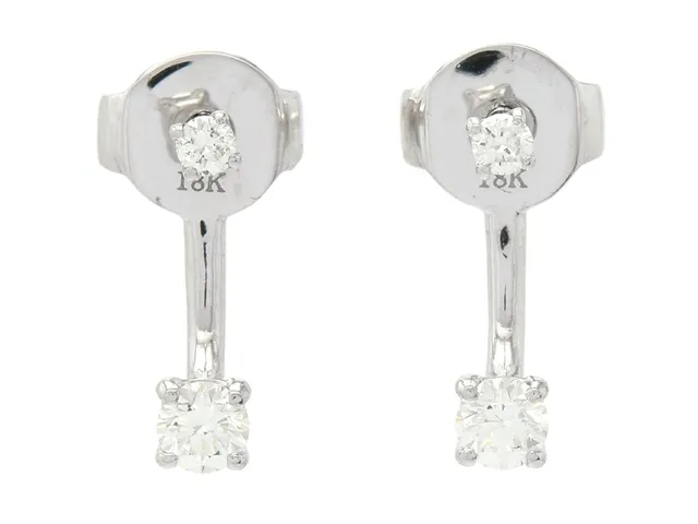 ÖRHÄNGEN, 18K vitguld, 4 briljantslipade diamanter ca 0,19 ctv, ca W-TCr/VS, stift, vikt 1,3 g,