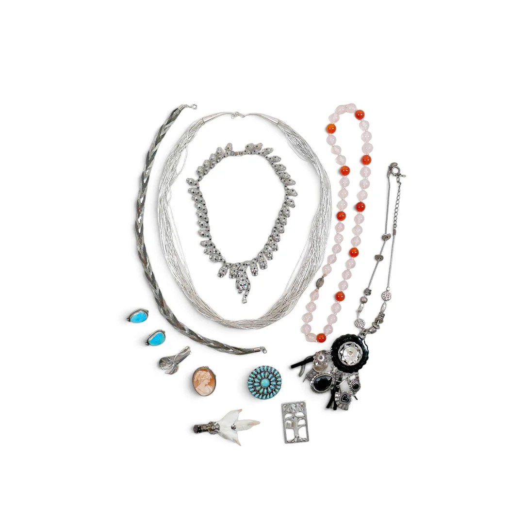 TWO SILVER BROOCHES AND ASSORTED JEWELLERY. — Costume Jewellery — Batemans of Stamford