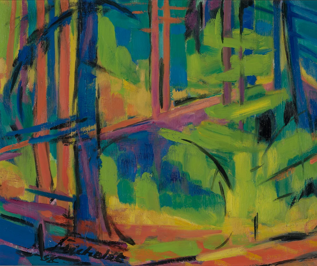 Michelet, Johan Fredrik — Skogparti, 1958 — Kunst/Maleri — Blomqvist