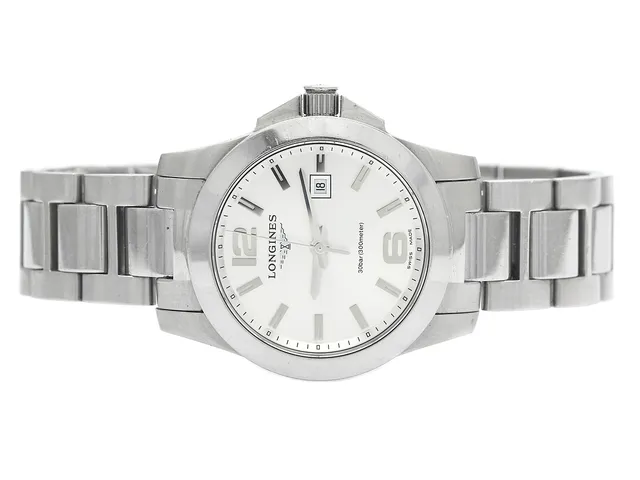 LONGINES, Conquest (30bar/300meter), Cal L250.2, Ref nr. L3.277.4,76.6, Boett nr. 39343313, damur, 29 mm, stål, quartz, safirglas, datum, skadad urtavla, originallänk, viklås, Ref nr. L600131634W, ca 2012.