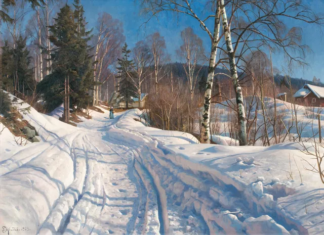 Peder Mork Mönsted, Solbelyst vinterlandskap.