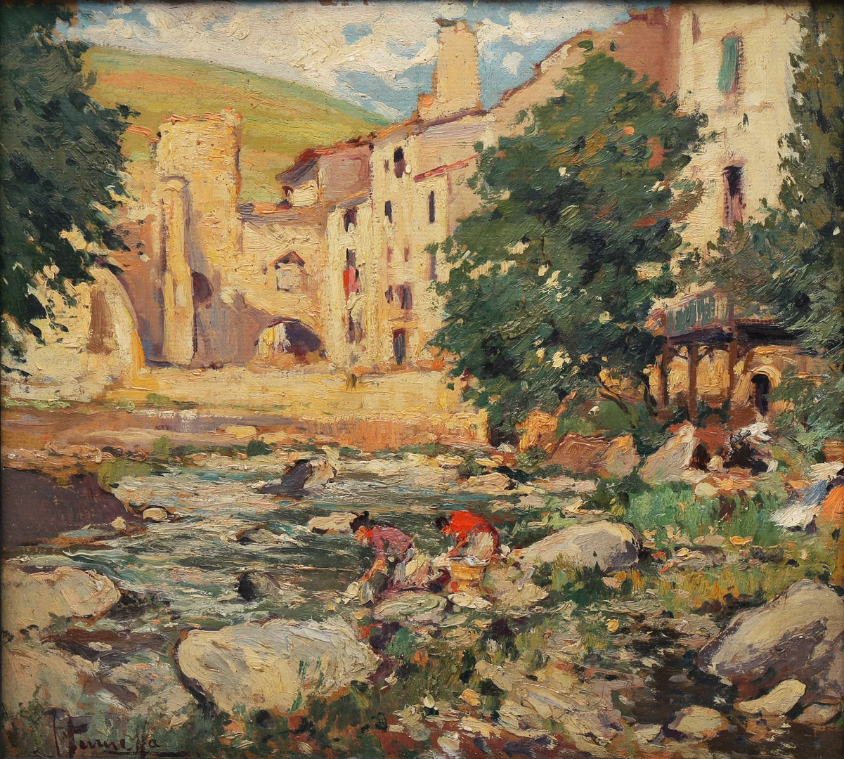 JOAQUIM TERRUELLA. View of Camprodon. — Paintings — Balclis