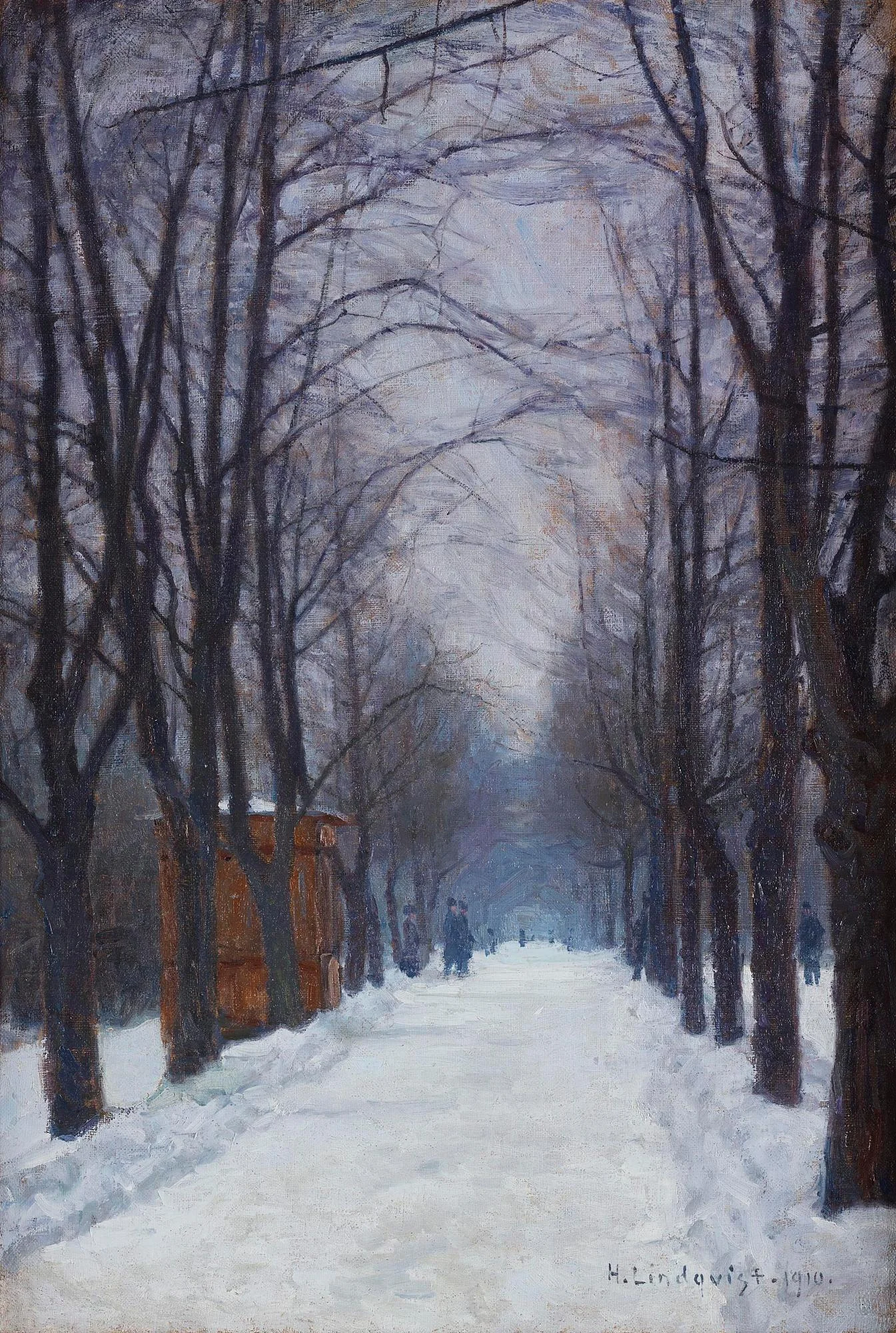 Herman Lindqvist, Vinterdag Humlegården. — Bukowskis