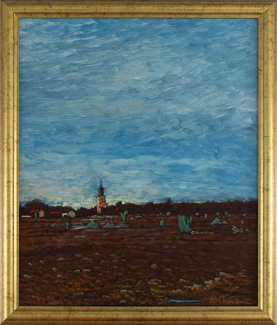 NILS EKSTRÖM. OLJA på duk, Resmo, Öland, signerad, 1900-tal. — Paintings — Kalmar Auktionsverk