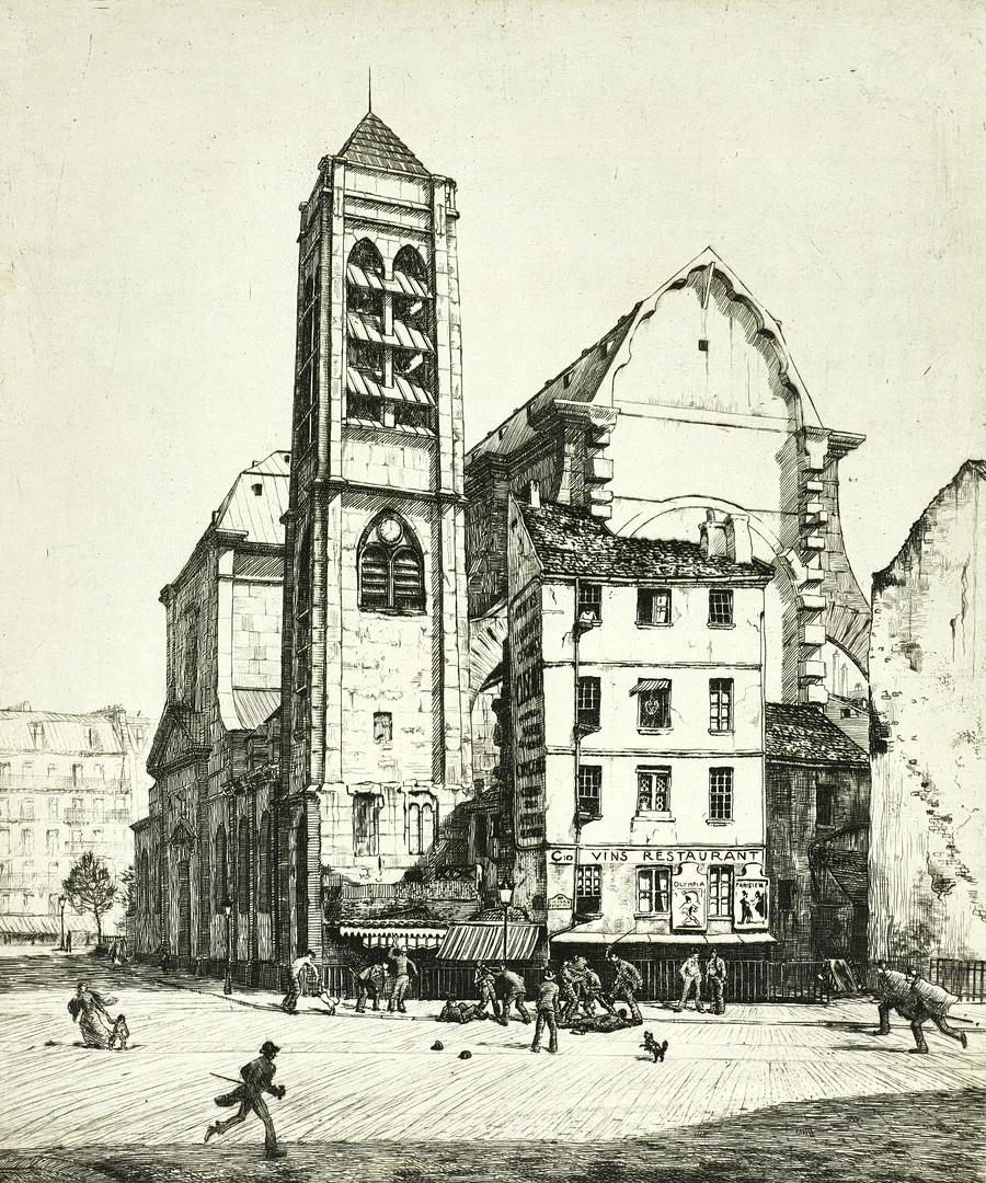 HARALD SALLBERG (1895-1963), Paris, signerad i blyerts, 1920-tal, etsning. — Engravings & Prints — Crafoord Auktioner Stockholm