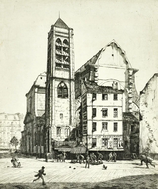 HARALD SALLBERG (1895-1963), Paris, signerad i blyerts, 1920-tal, etsning.