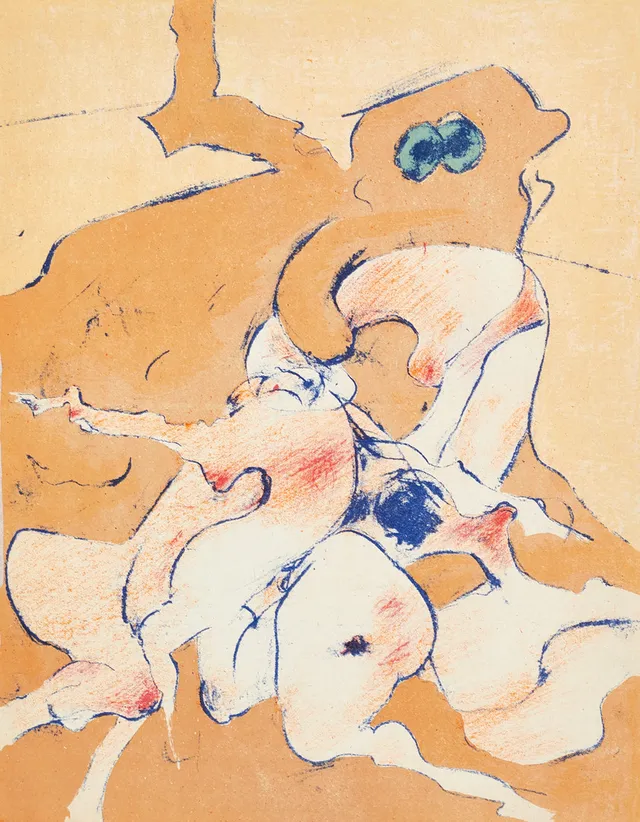 DOROTHEA TANNING (1910-2012). Figurkomposition, ur XX:e siècle nr 42, 1974, färglitografi.