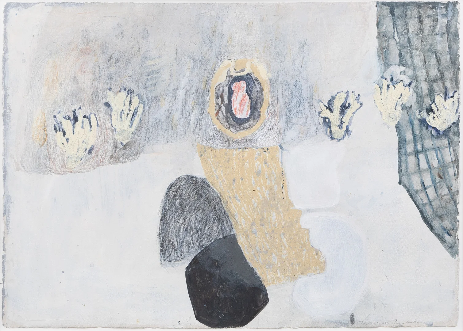 HELMTRUD NYSTRÖM. Komposition, akryl på papp, signerad. — Paintings — Garpenhus Auktioner