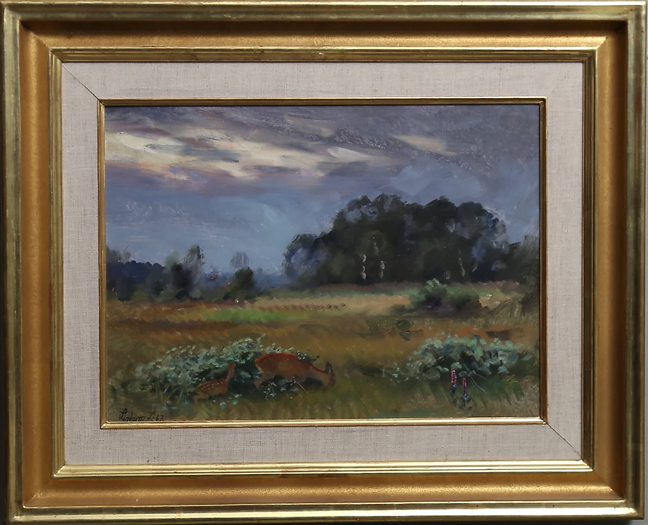 LINDORM LILJEFORS. olja på pannå.Signerad Lindorm L.-67. — Paintings — Gomér & Andersson Linköping