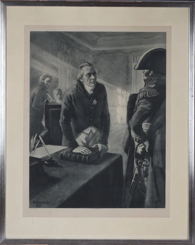 ALBERT EDELFELT. EFTER. "Landshövdingen", heliogravyr, Aktiebolaget F. Tilgmann, Helsingfors, för Ord och Bild, 1905.