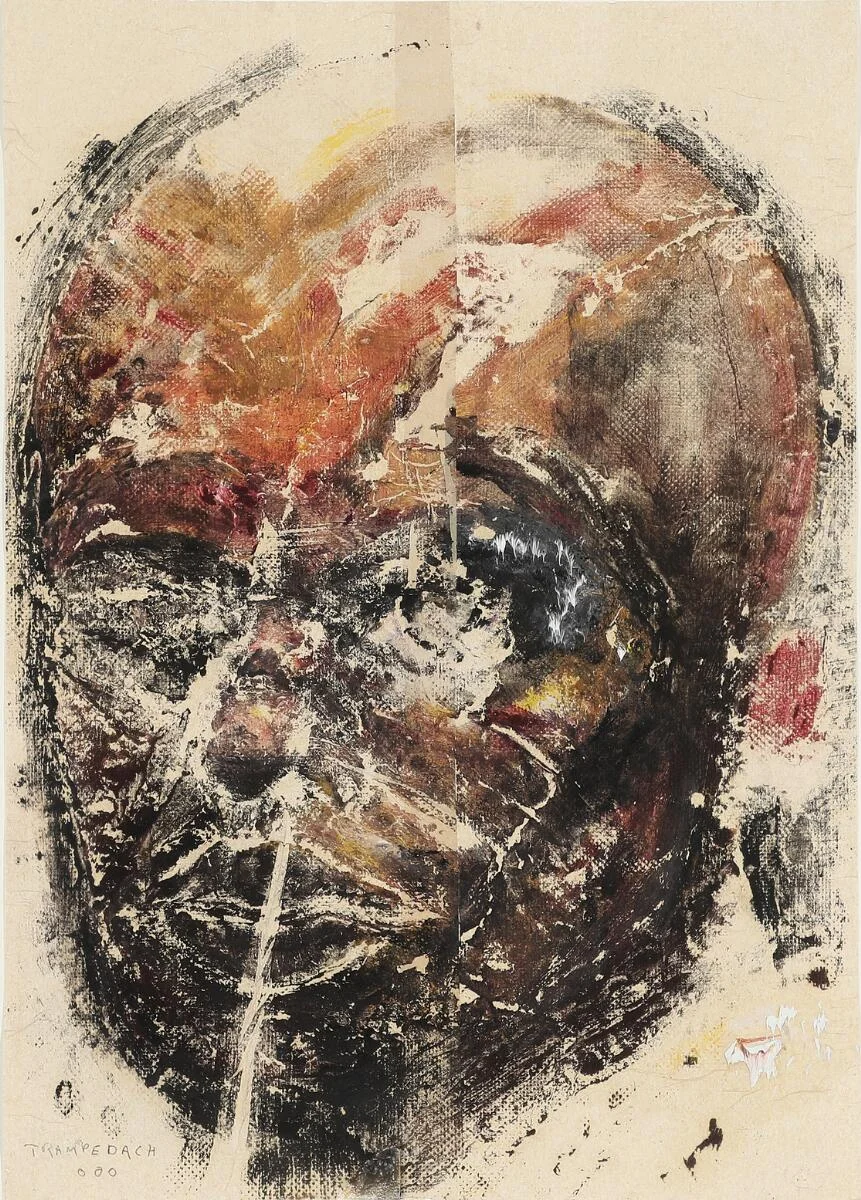 Untitled. Signed Trampedach 000. Oil on paper. Monotype. Sheet size 78×58 cm. — Modern Prints/Modern art — Bruun Rasmussen