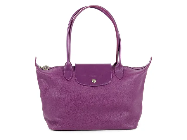 VÄSKA, LONGCHAMP, Foulonné Tote Bag, lila läder, 30x22x12 cm, dustbag.