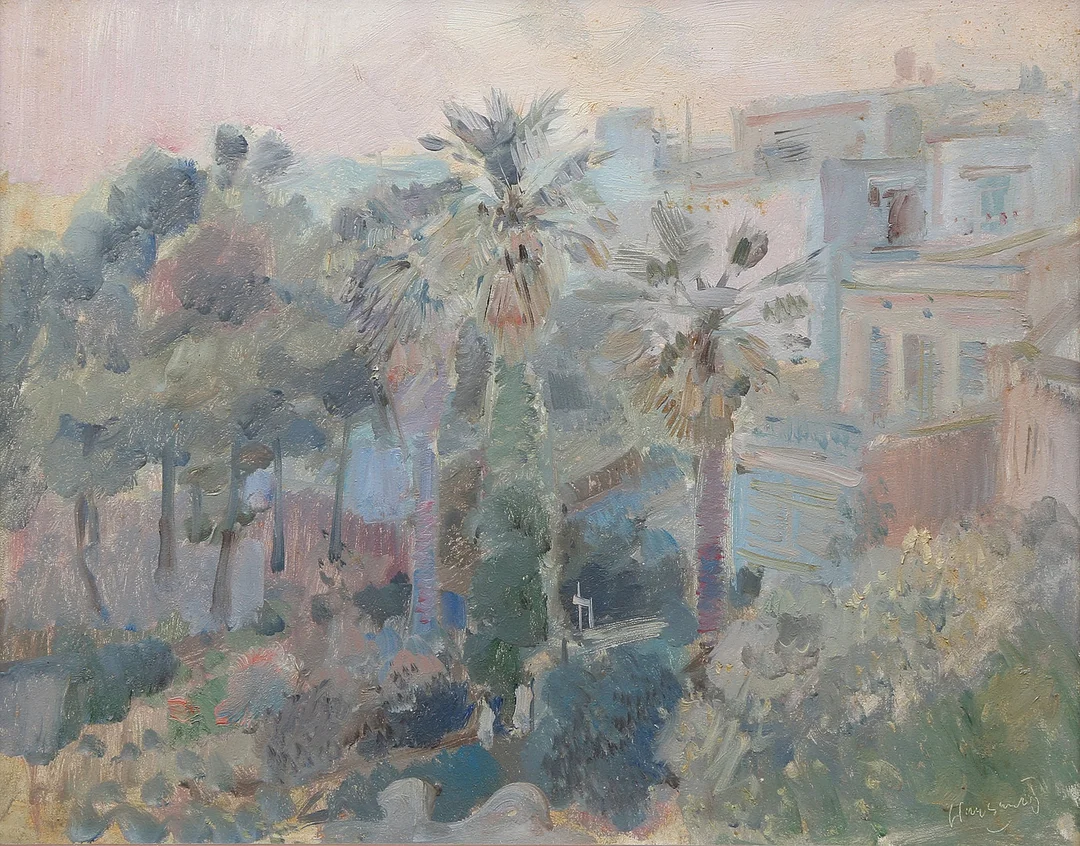 JULIÁN GRAU SANTOS. Landscape with palm grove. — Paintings — Balclis