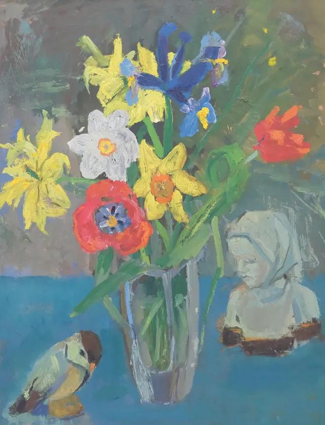 SIGFRID BENGTSSON. "STILLEBEN", OLJA PÅ PANNÅ.