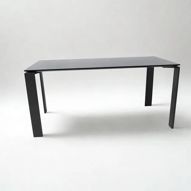 FERRUCCIO LAVIANI. Bord, "Four" Kartell, svartlackat trä, Ben i svartlackat stål.