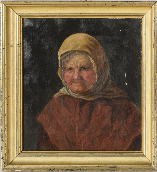 OIDENTIFIERAD KONSTNÄR, porträtt, 1800-tal, olja på duk.