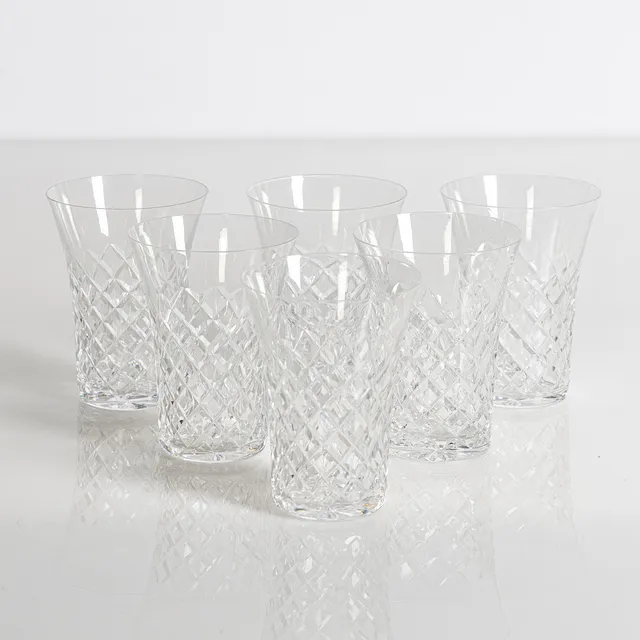 FRITZ KALLENBERG (1902-1981). Long drink / Grogglas, 6 stycken, "Tjugo Rut", Kosta Boda.