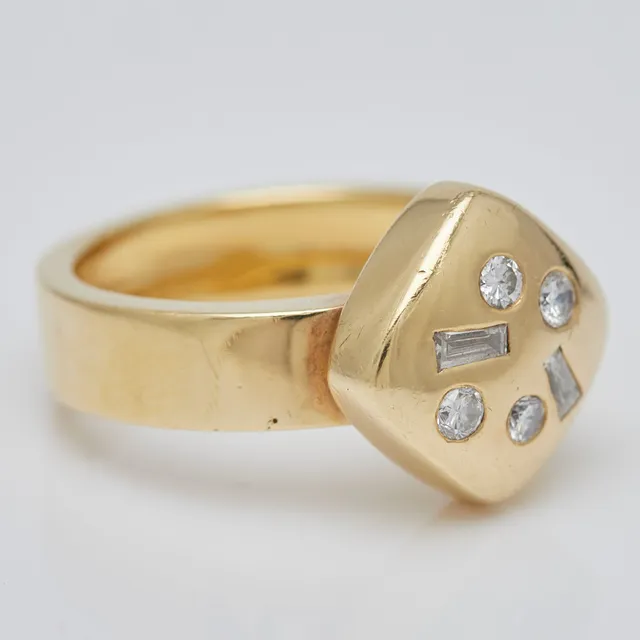 Ring, 750er Gelbgold, Diamanten.