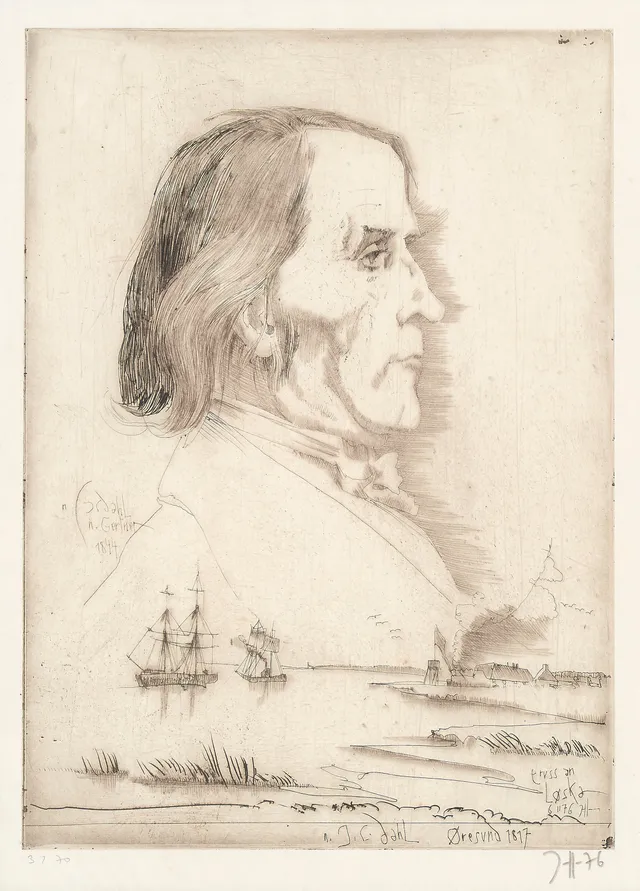 Janssen, Horst — "Johan Christian Dahl nach Delaroche Paris 1847" 1976