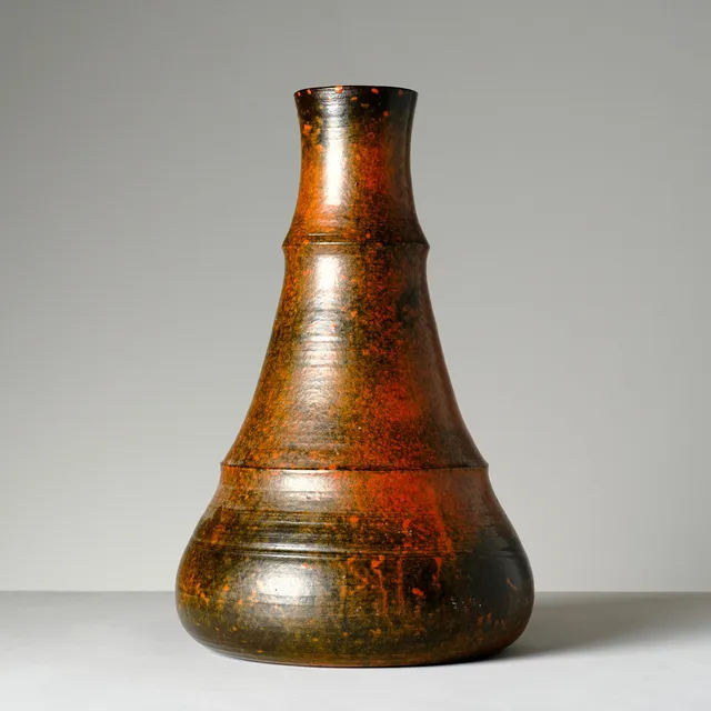BIRGER ÅSTRÖM. Golvvas, glaserat stengods, signerad, Sverige, 1900-tal.
