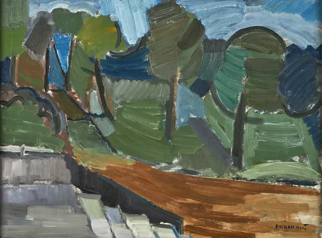 RAGNAR HULT (1916-86). Parklandskap, olja på duk.