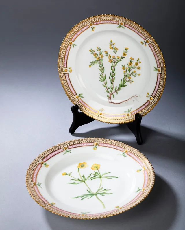 Royal Copenhagen. To Flora Danica tallerkener nr. 3573 (2)