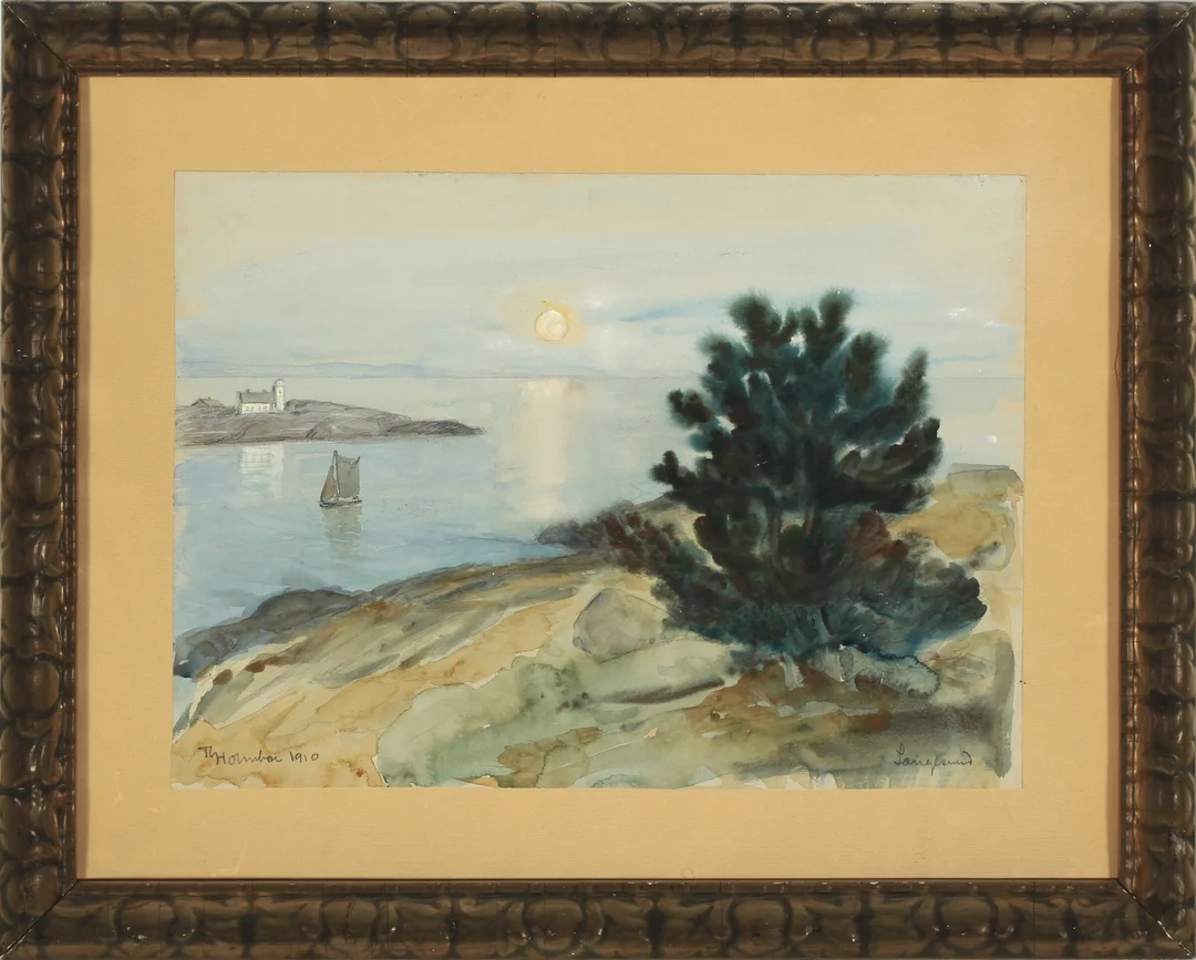 Holmboe, Thorolf — "Langesund" 1910 — Kunst/Øvrig billedkunst — Blomqvist