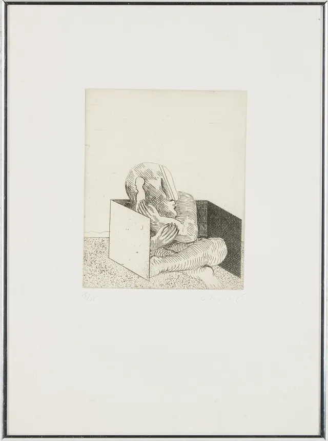 HORST ANTES. abstrakt figur, etsning, signerad och numrerad 15/35.