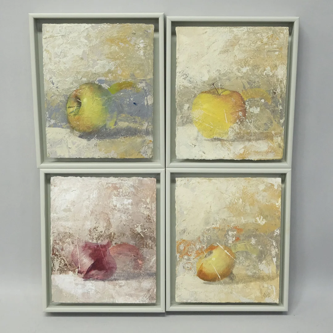 ALLAN MADSEN. STILLEBEN MED FRUKTER, FYRA STYCKEN. — Paintings — Björnssons Auktionskammare
