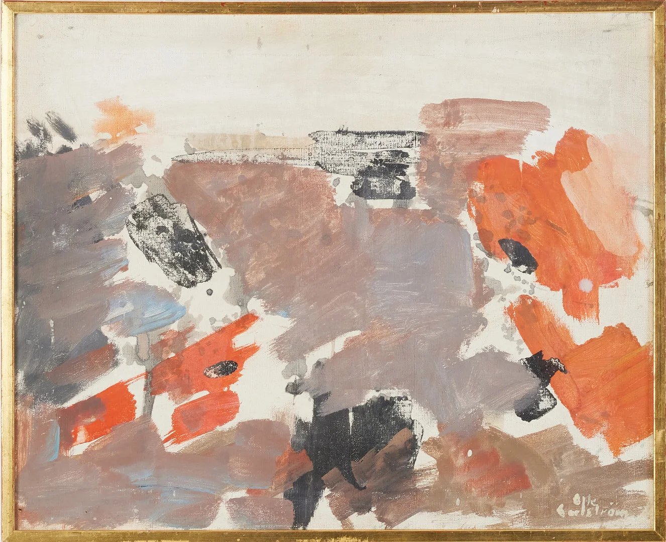 OLLE CARLSTRÖM (1920-2006). "Klippor Bohuslän" olja på duk, signerad Olle Carlström, á tergo med titel och datering- 58. — Paintings — Stockholms Auktionsverk Magasin 5