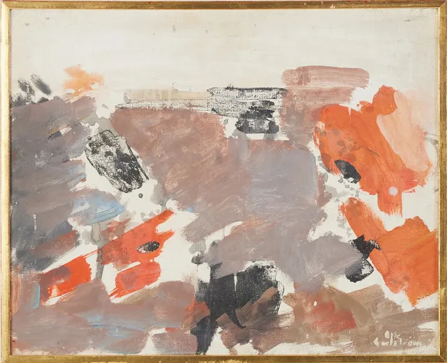 OLLE CARLSTRÖM (1920-2006). "Klippor Bohuslän" olja på duk, signerad Olle Carlström, á tergo med titel och datering- 58.