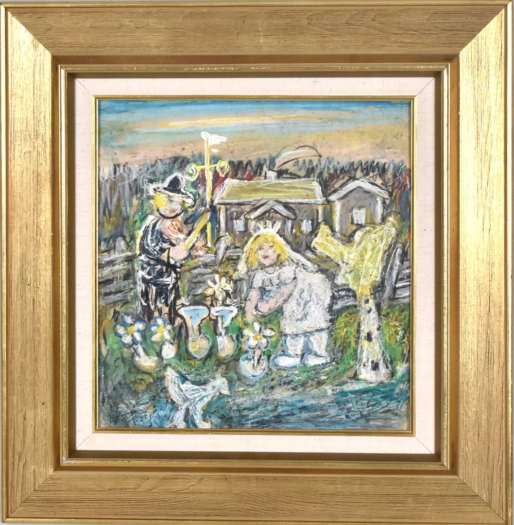HANS ÅNGSÄTER. Olja på pannå. — Paintings — Halmstads Auktionskammare