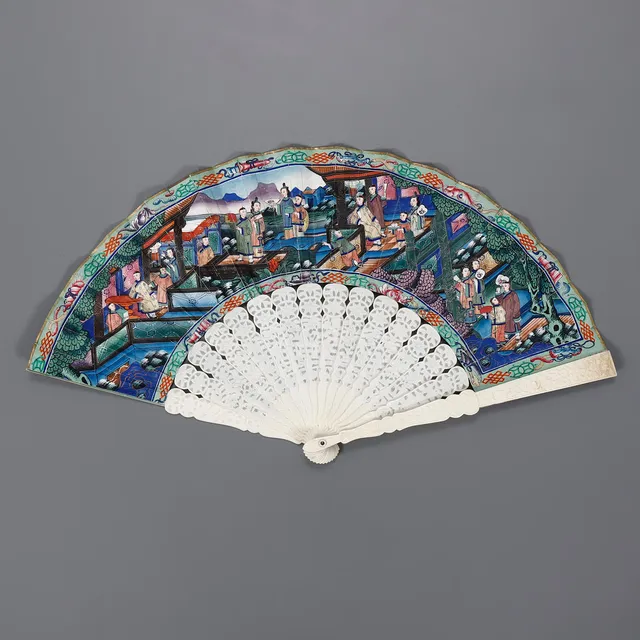 Chinese "thousand faces" fan, second half of the 19th Century.