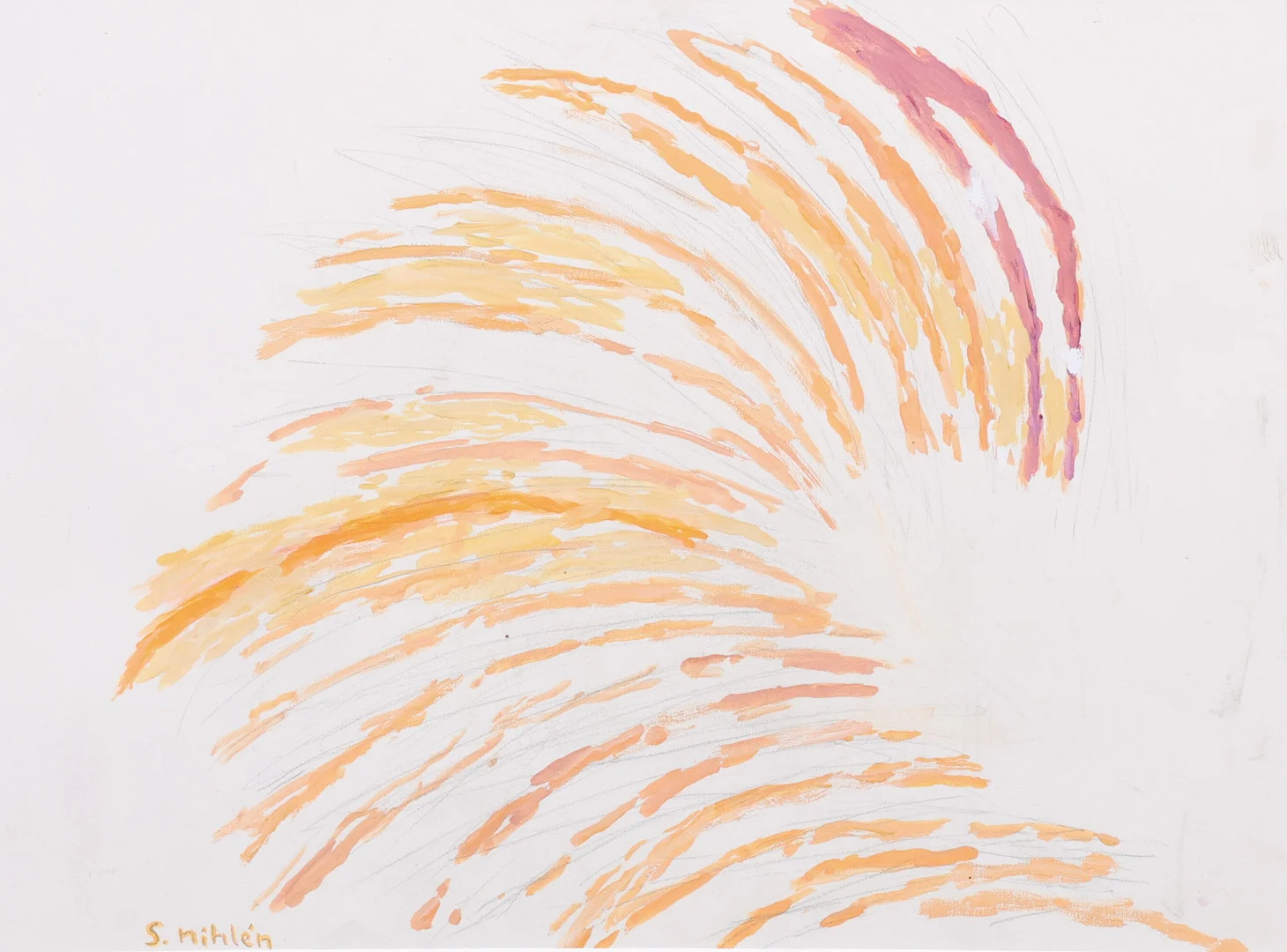 STAFFAN NIHLÉN (1929-2022). Komposition, akvarell, signerad. — Paintings — Garpenhus Auktioner