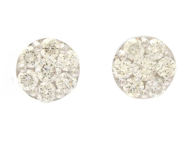 ÖRHÄNGEN, 18K vitguld, briljantslipade diamanter ca 0,80 ctv, ca W-TCr/SI-P, stift, vikt 2,4 g, diamanter med nagg och skador.