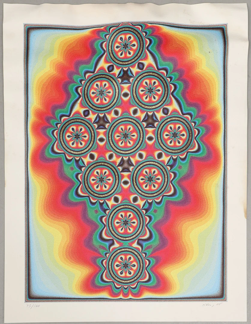 STURE JOHANNESSON. "Close code", serigrafi med prägling, signerad, daterad -05 och numrerad 73/160. — Engravings & Prints — Crafoord Auktioner Malmö