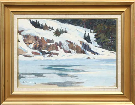 JOHANNES RAVN. OLJA, på pannå, signerad.