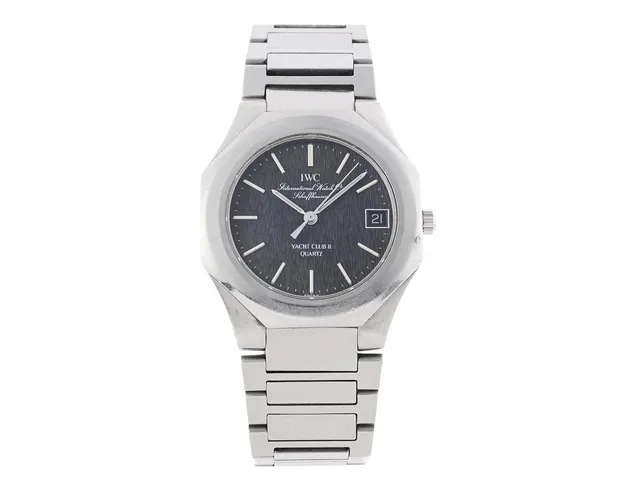 IWC, International Watch Co, Schaffhausen, Yacht Club II (Swiss), Cal 2250, Ref nr. 3311, Boett nr. 2345875, herrur, 34 mm, stål, quartz, safirglas (nagg), datum, utbytta visare, integrerad originallänk, viklås, ca 1988, serviceetui.