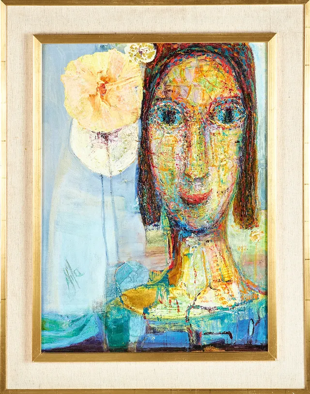 LAURI NILA (1898-1983). Motiv med kvinna, olja på duk, signerad Nila.